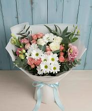 Букет цветов из:  Розы, Лизиантусы и Хризантемы #REPLACE_PRED# Ожогино