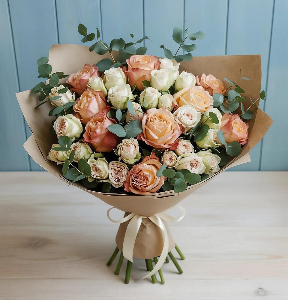 Букет цветов из: Альстромерии и Розы в Ожогино