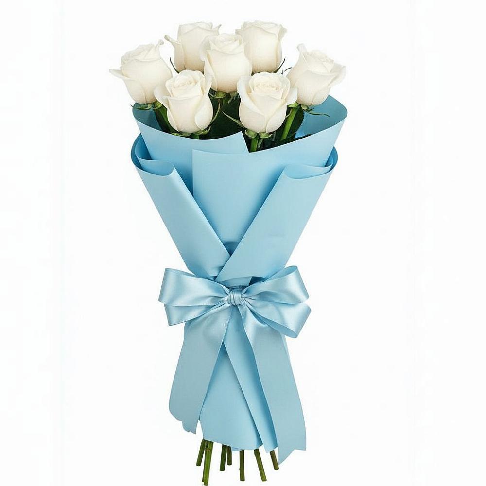Букет 7 белых роз Проуд в Ожогино