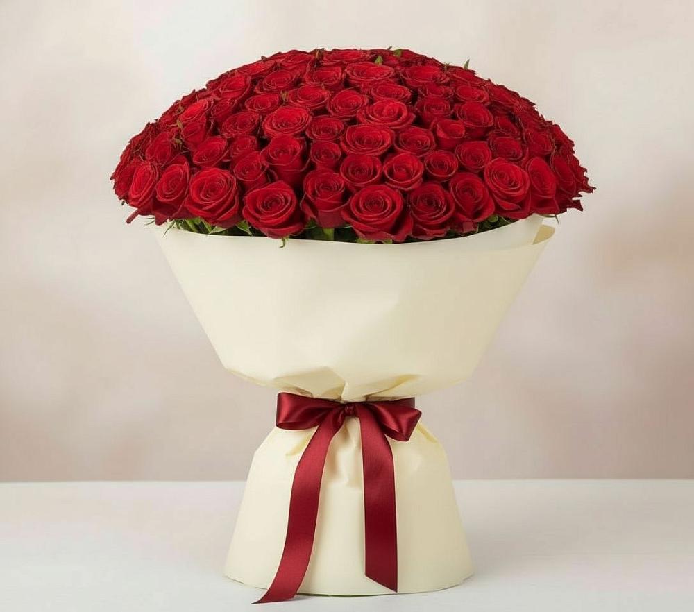 Букет 101 Красная роза Милано в Ожогино