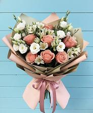 Букет цветов из:  Розы, Альстромерии и Лизиантусы в Ожогино