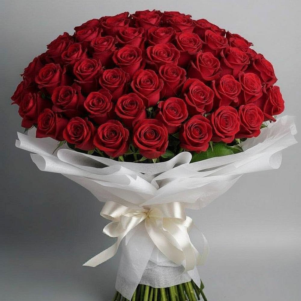 Букет 101 Красная роза Блэк Мэджик в Ожогино