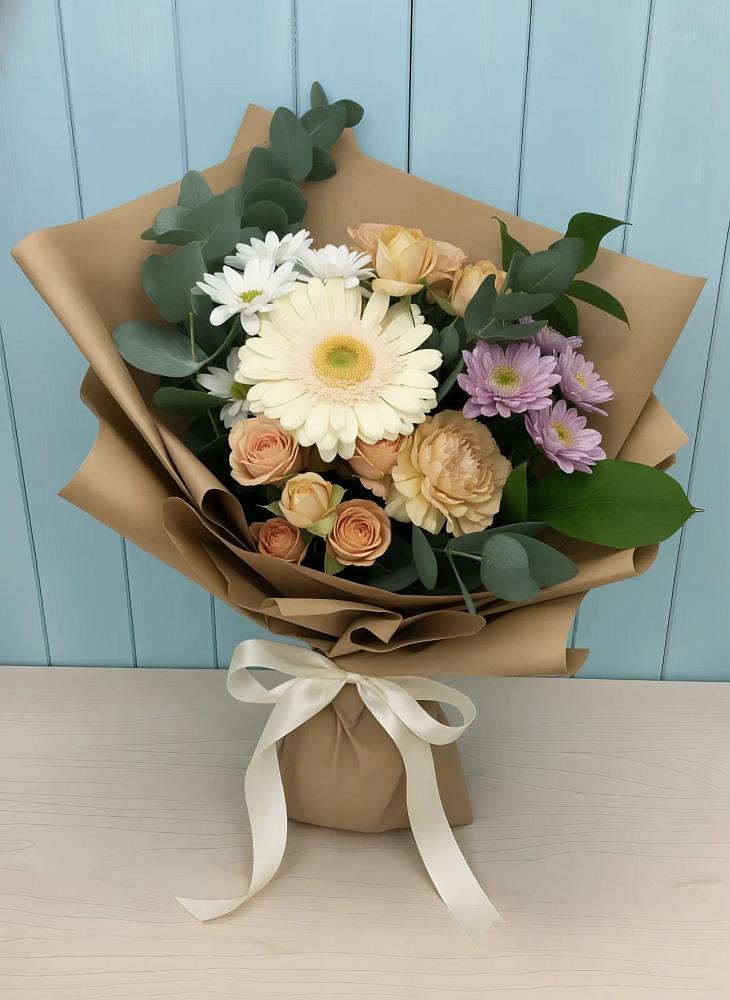 Букет цветов из: Герберы и Хризантемы в Ожогино