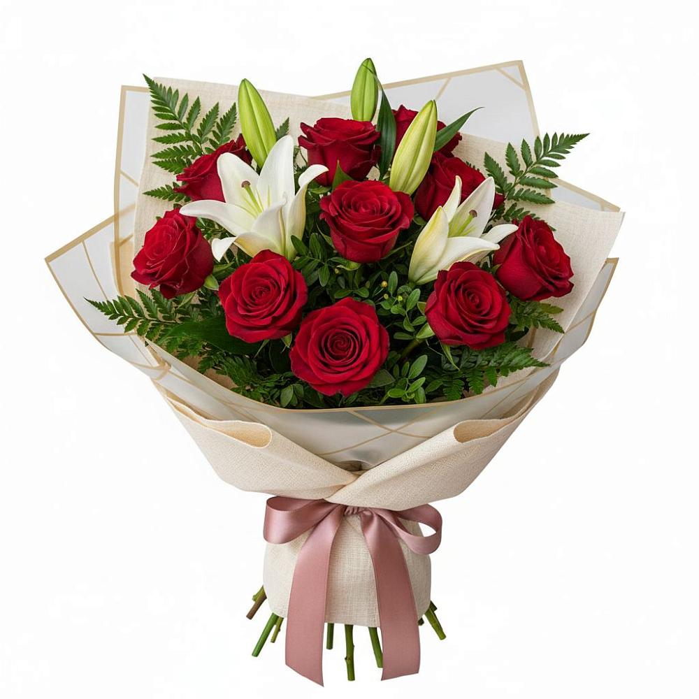 Букет цветов из: Лилии и Розы в Ожогино