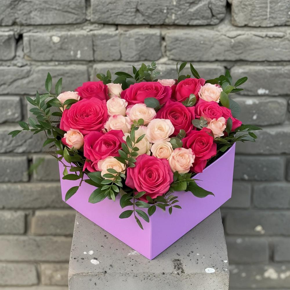 Цветочная композиция из Розы в коробке в Ожогино