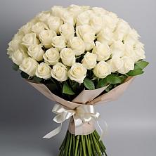 Букет 101 беля роза Белоснежка в Ожогино