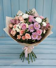 Букет цветов из:  Хризантемы, Розы и Альстромерии в Ожогино