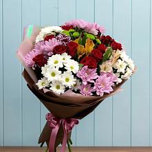 Букет цветов из:  Розы, Хризантемы и Альстромерии в Ожогино