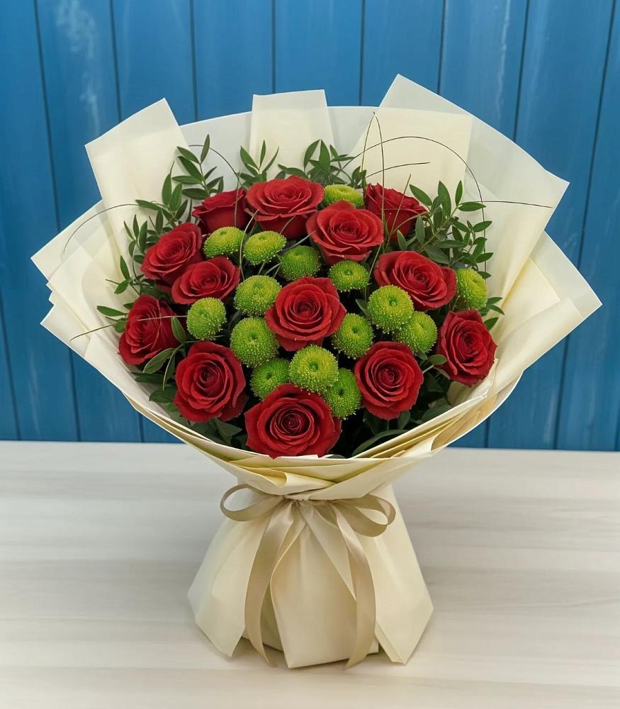 Букет цветов из: Розы и Хризантемы в Ожогино