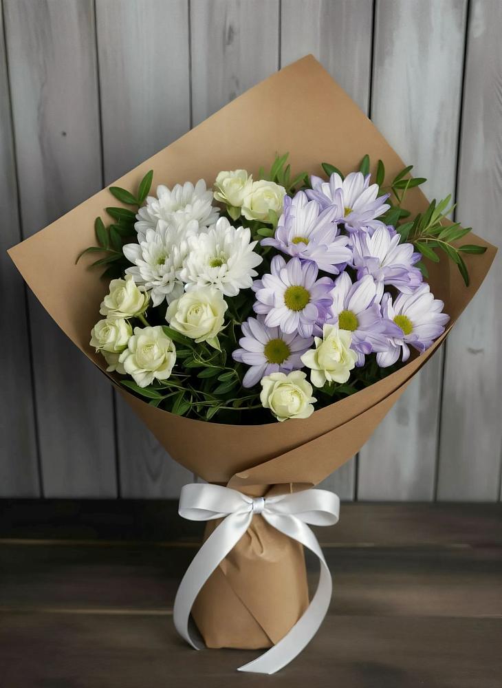 Букет цветов из: Хризантемы и Розы в Ожогино